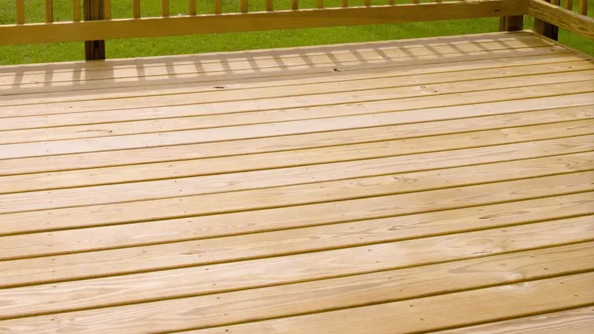 Pressure-treated wood deck in Kirkland, WA